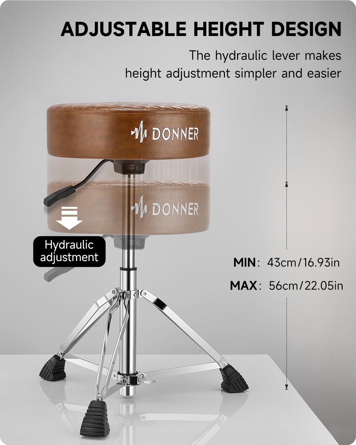 Foto 4 pulgar | Drum Throne Donner Dt-150 Professional Hydraulic Marrón - Venta Internacional.
