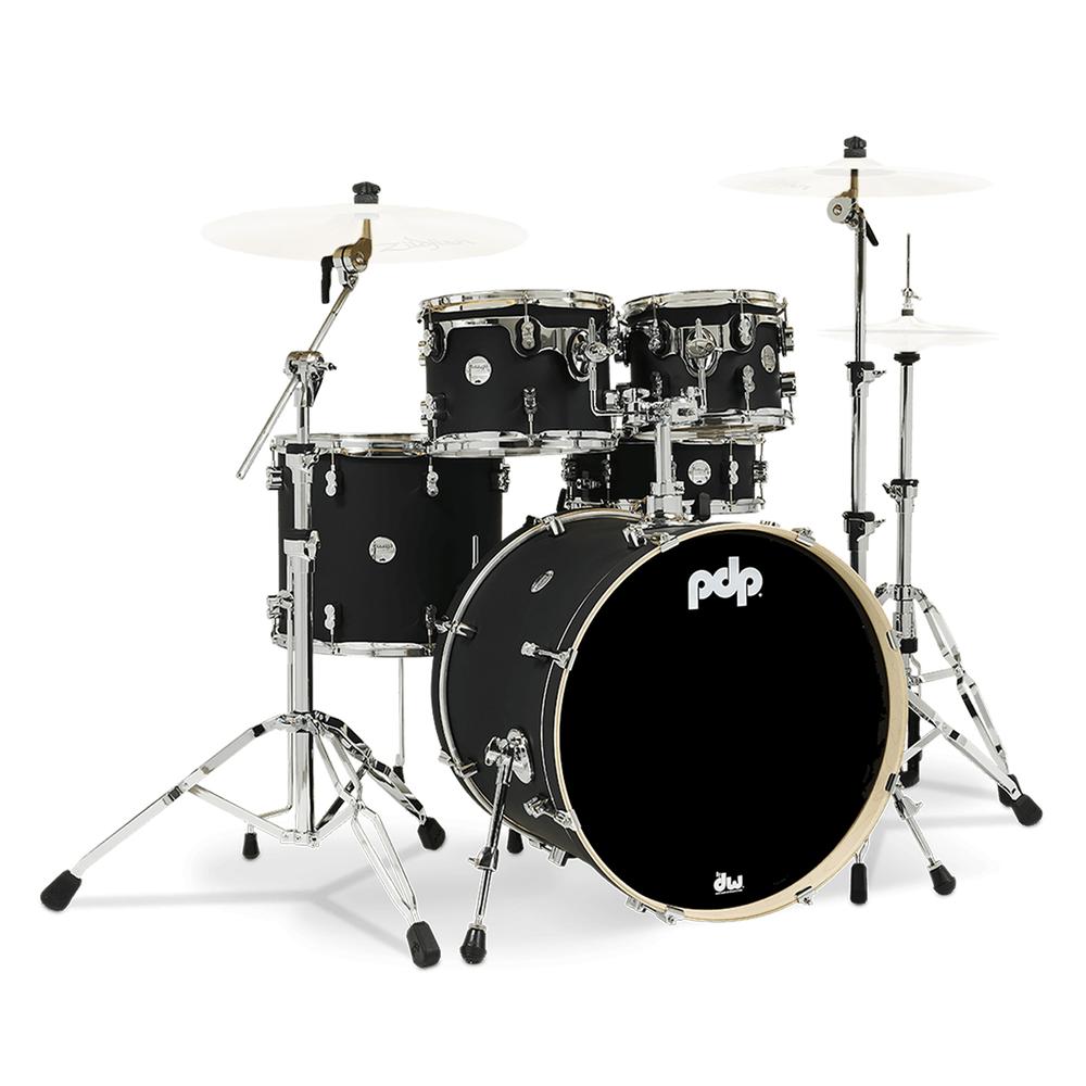 Foto 2 pulgar | Batería Acústica Concept Maple Pacific Drums Pdcm2215wh-bk Negro 5 Piezas