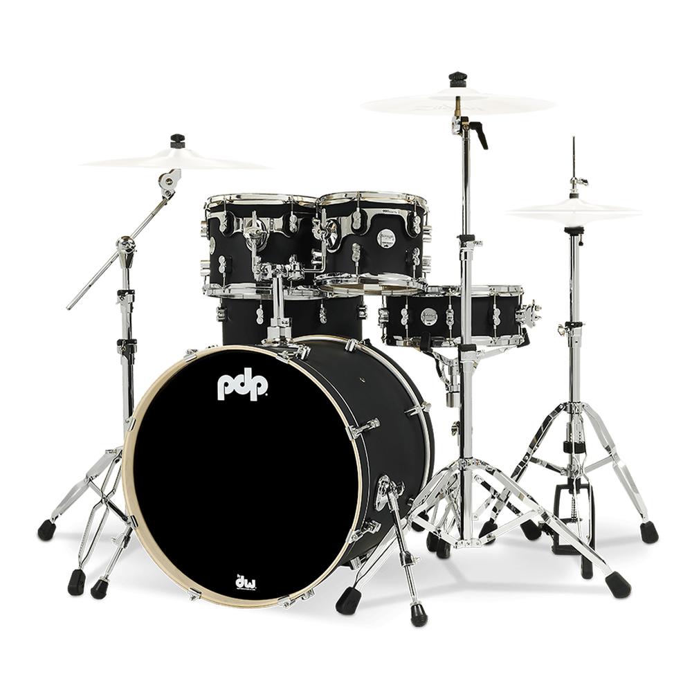 Foto 4 pulgar | Batería Acústica Concept Maple Pacific Drums Pdcm2215wh-bk Negro 5 Piezas