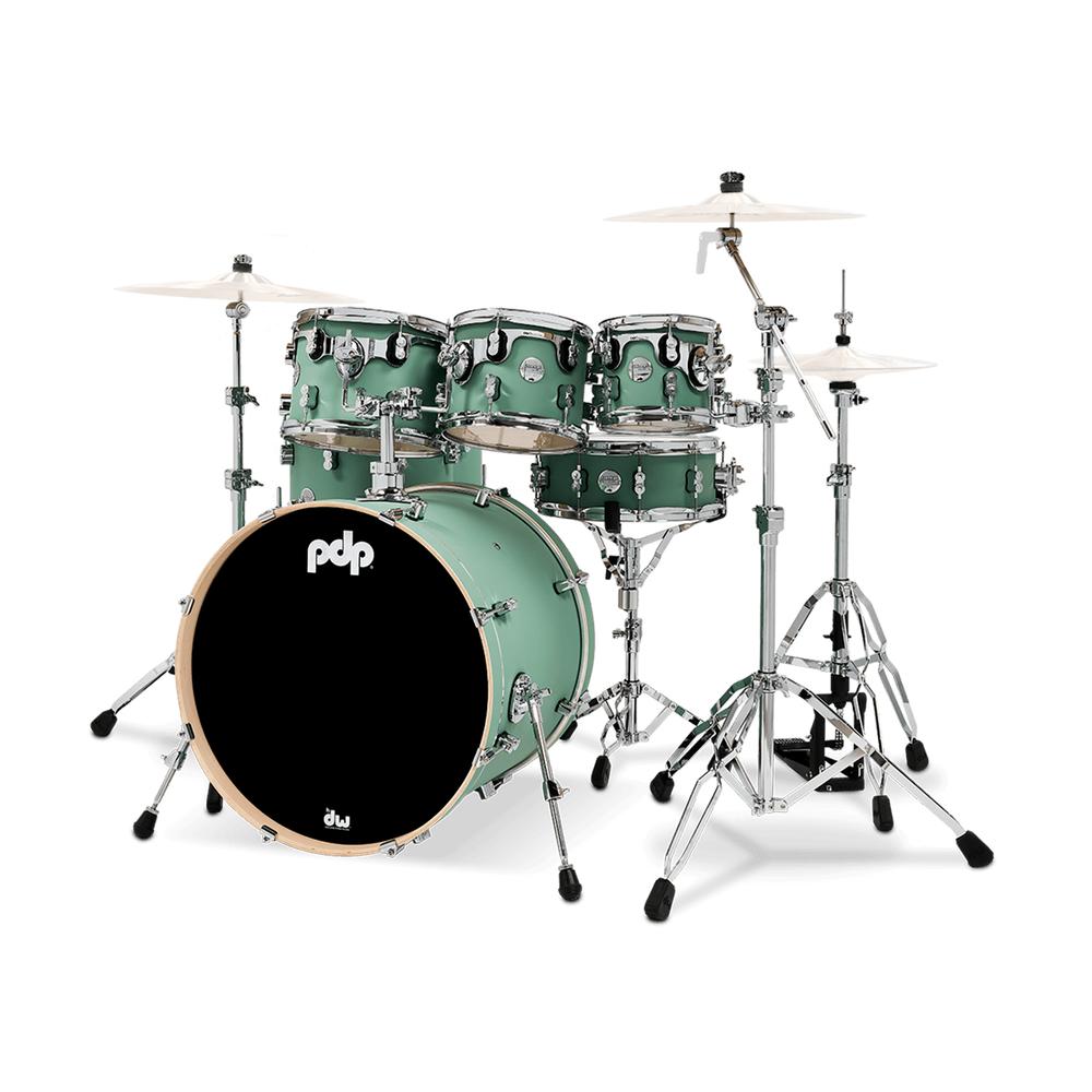 Foto 2 pulgar | Batería Concept Maple Finish Ply 7 Piezas con Hardware Pacific Drums And Percussion Pdcm2217wh-sf Verde