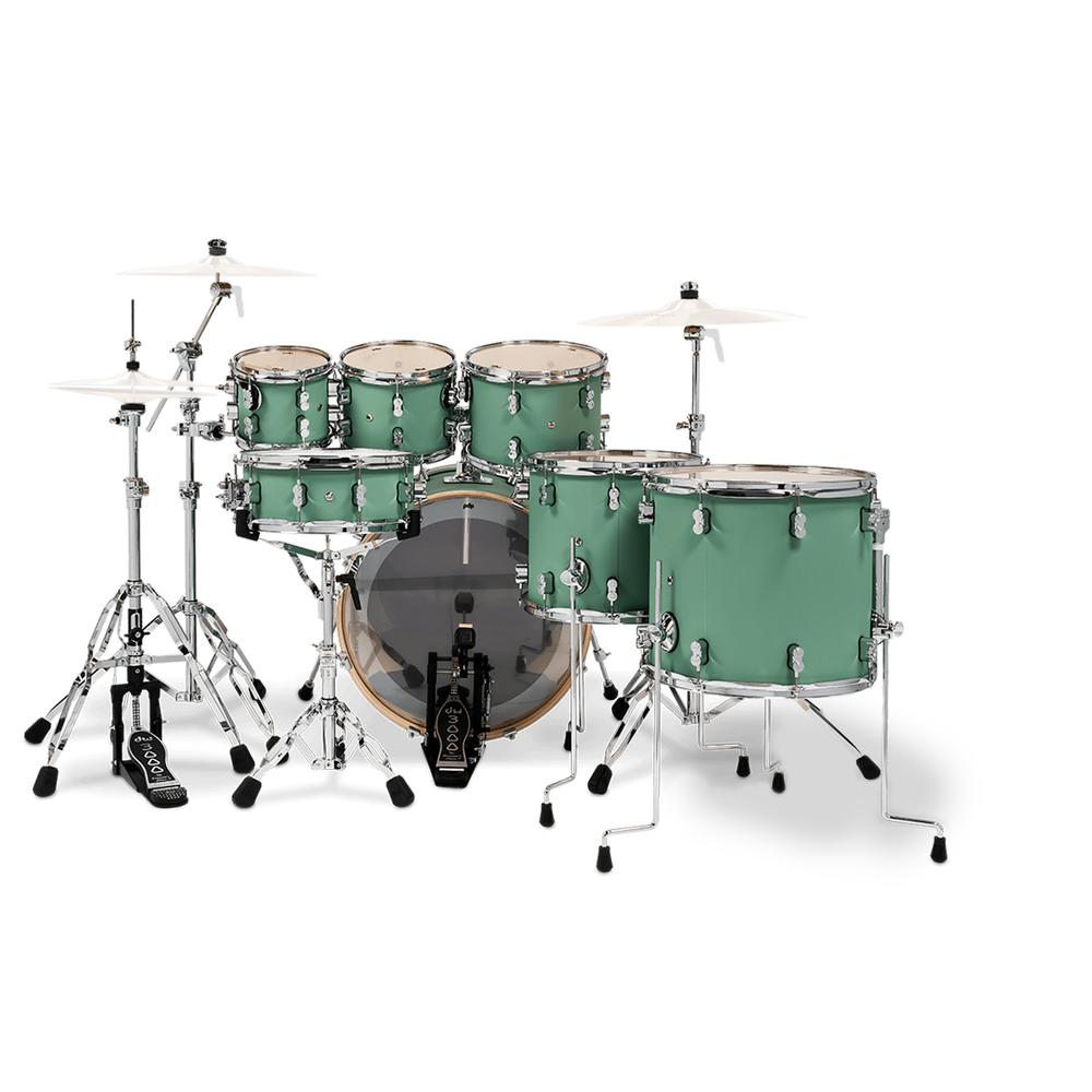 Foto 3 pulgar | Batería Concept Maple Finish Ply 7 Piezas con Hardware Pacific Drums And Percussion Pdcm2217wh-sf Verde