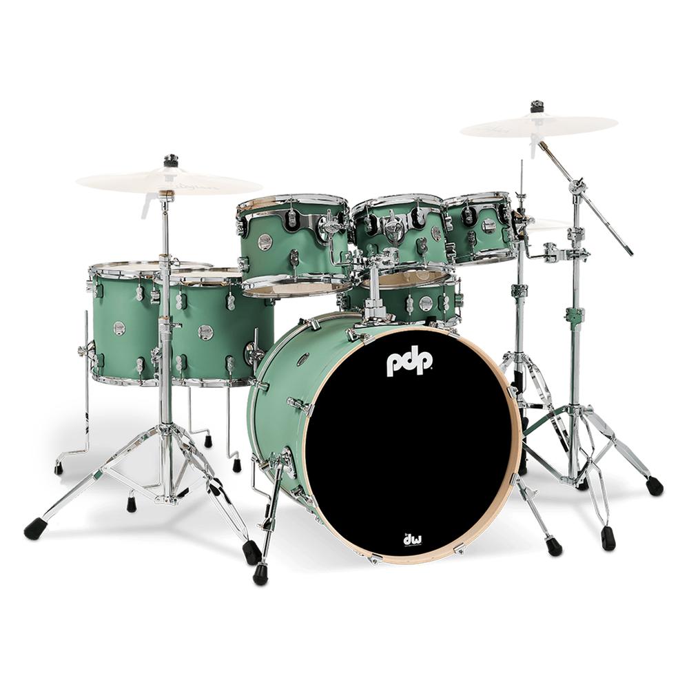 Foto 4 pulgar | Batería Concept Maple Finish Ply 7 Piezas con Hardware Pacific Drums And Percussion Pdcm2217wh-sf Verde