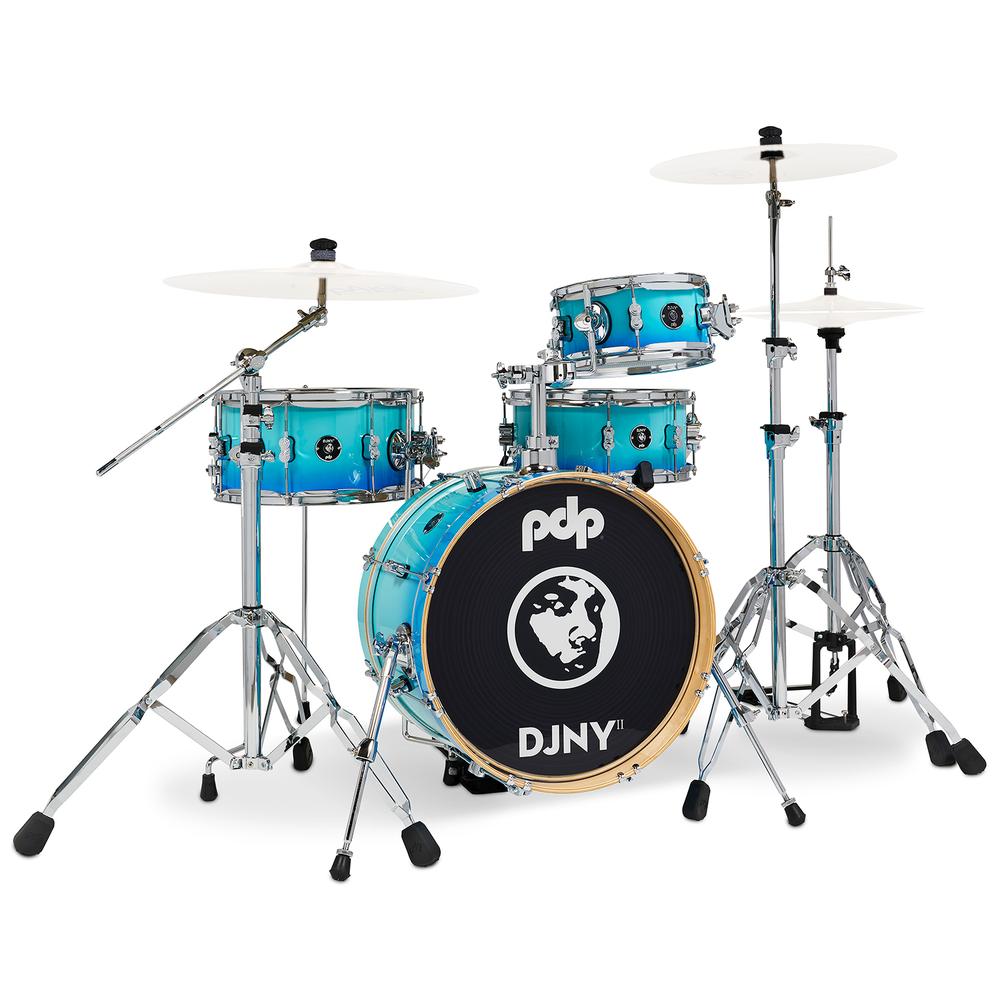 Foto 1 | Batería Daru Jones New Yorker Ll Lacquer 4 Piezas Pacific Drums And Percussion Pddj1804wh-bf Azul