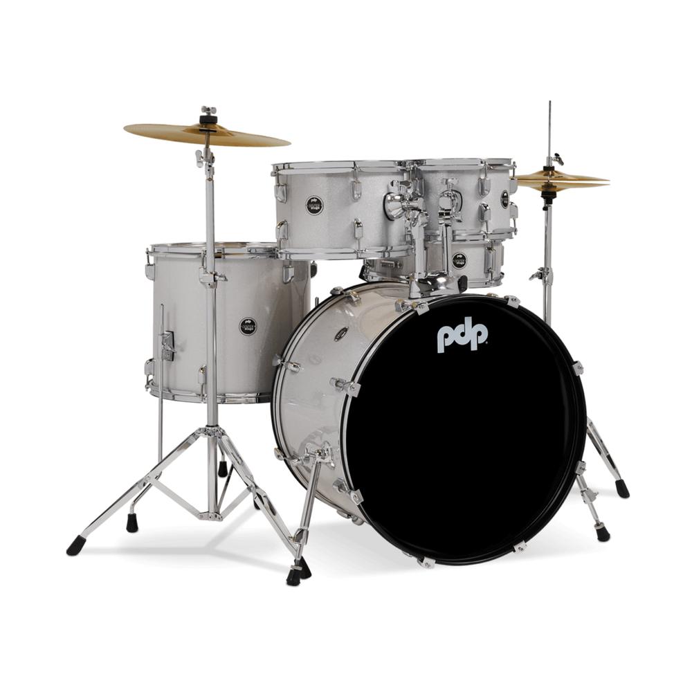 Foto 4 pulgar | Batería Center Stage 5 Piezas con Hardware Pacific Drums And Percussion Pdce2215ktdw Plateado