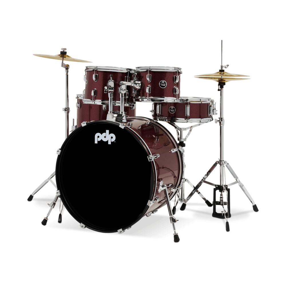 Batería Center Stage 5 Piezas con Hardware Pacific Drums And Percussion Pdce2215ktrr Rojo