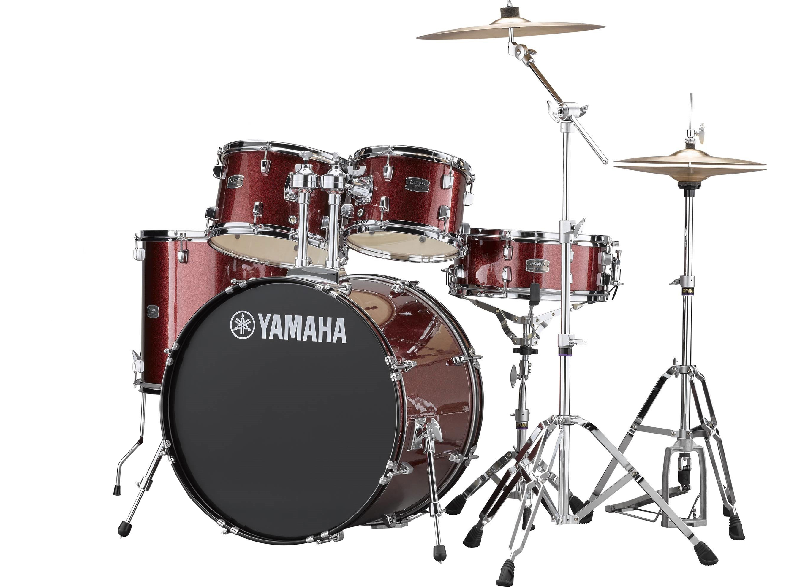Foto 1 | Bateria Yamaha Rydeen Burgandy Glitter  5 Piezas C/herrajes Y Set De Platillos