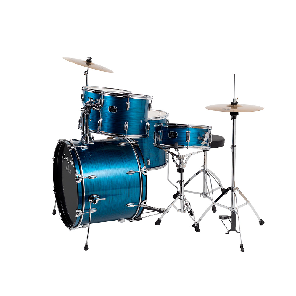 Foto 4 pulgar | Bateria Acustica Aureal Galax, Hardware Y Platillos Brushed Blue