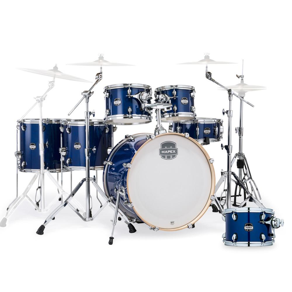 Batería Acústica Mars Midnight Blue Mapex Mm529sf-7pch-od-s Color Azul Con Banco