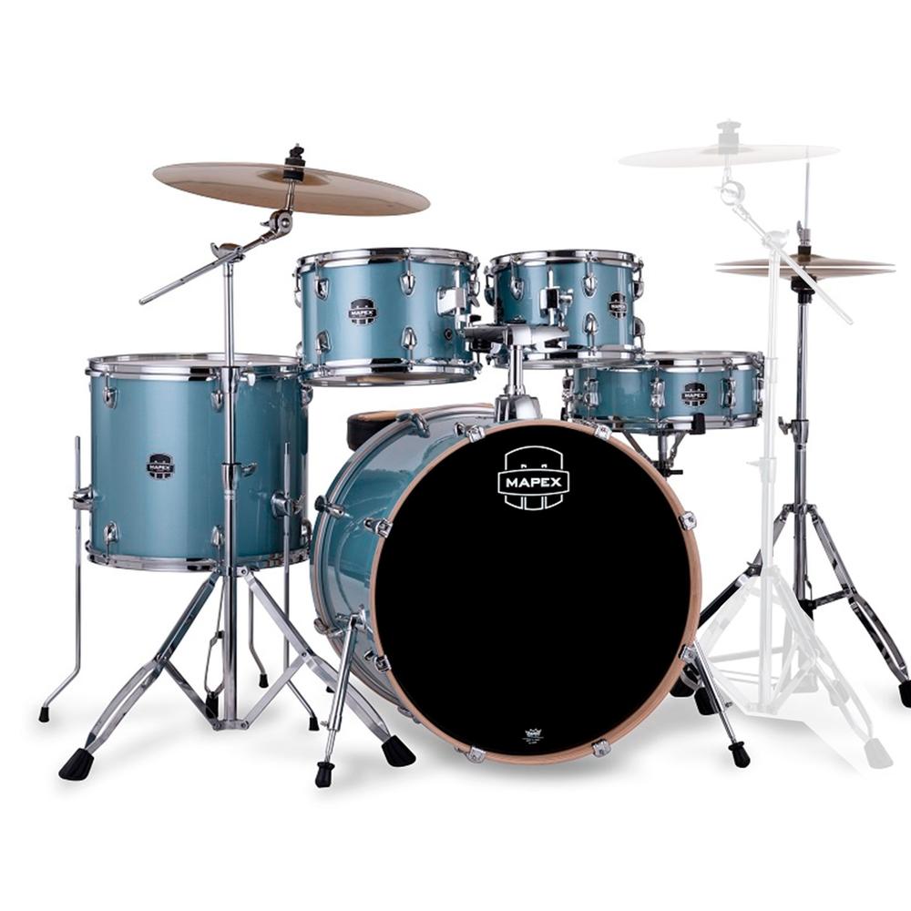 Batería De 5 Pzs Mapex Ve5295ftc-vj Color Aqua Blue Sparkle Serie Venus