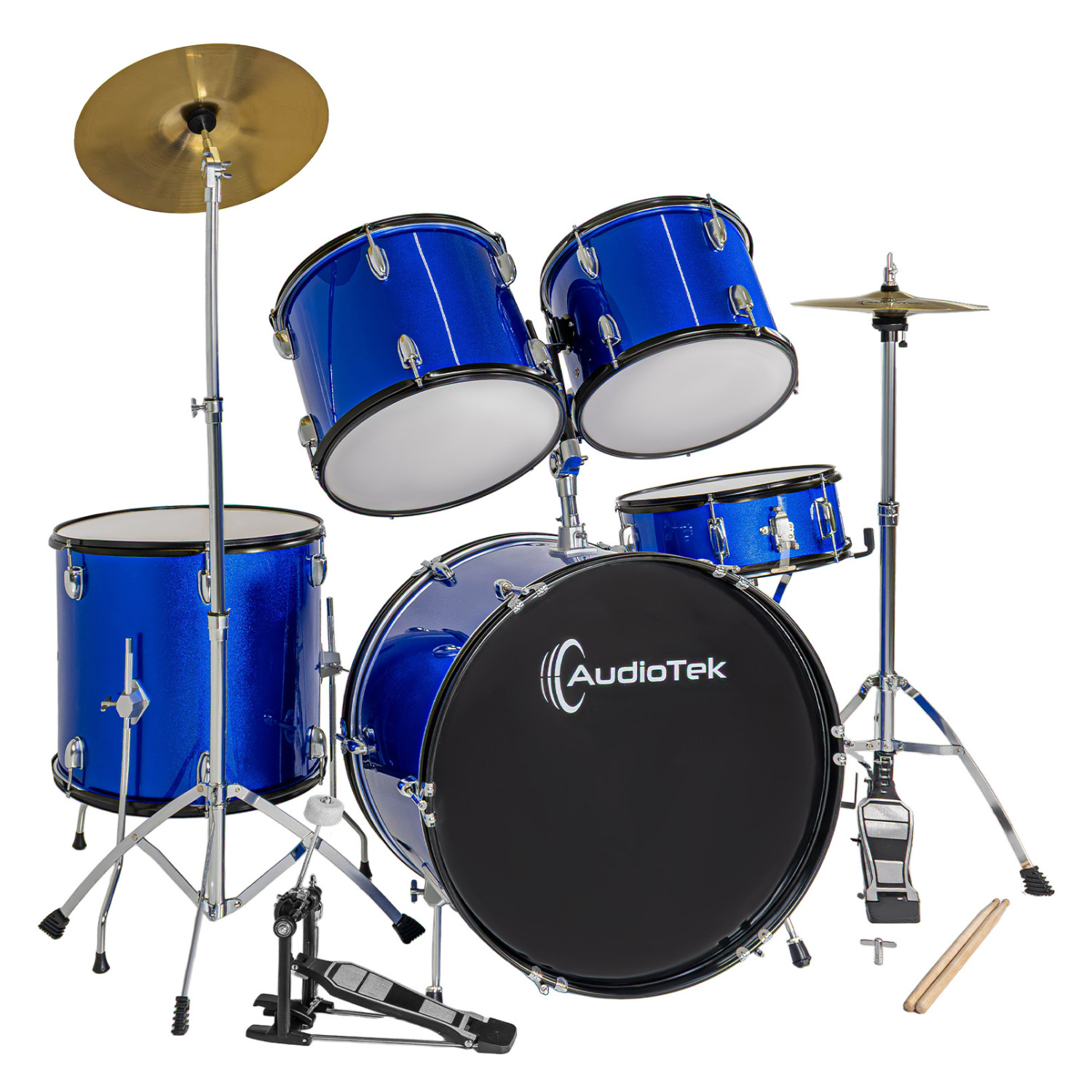 Batería Musical Acustica Audiotek 23 Pulgadas Azul