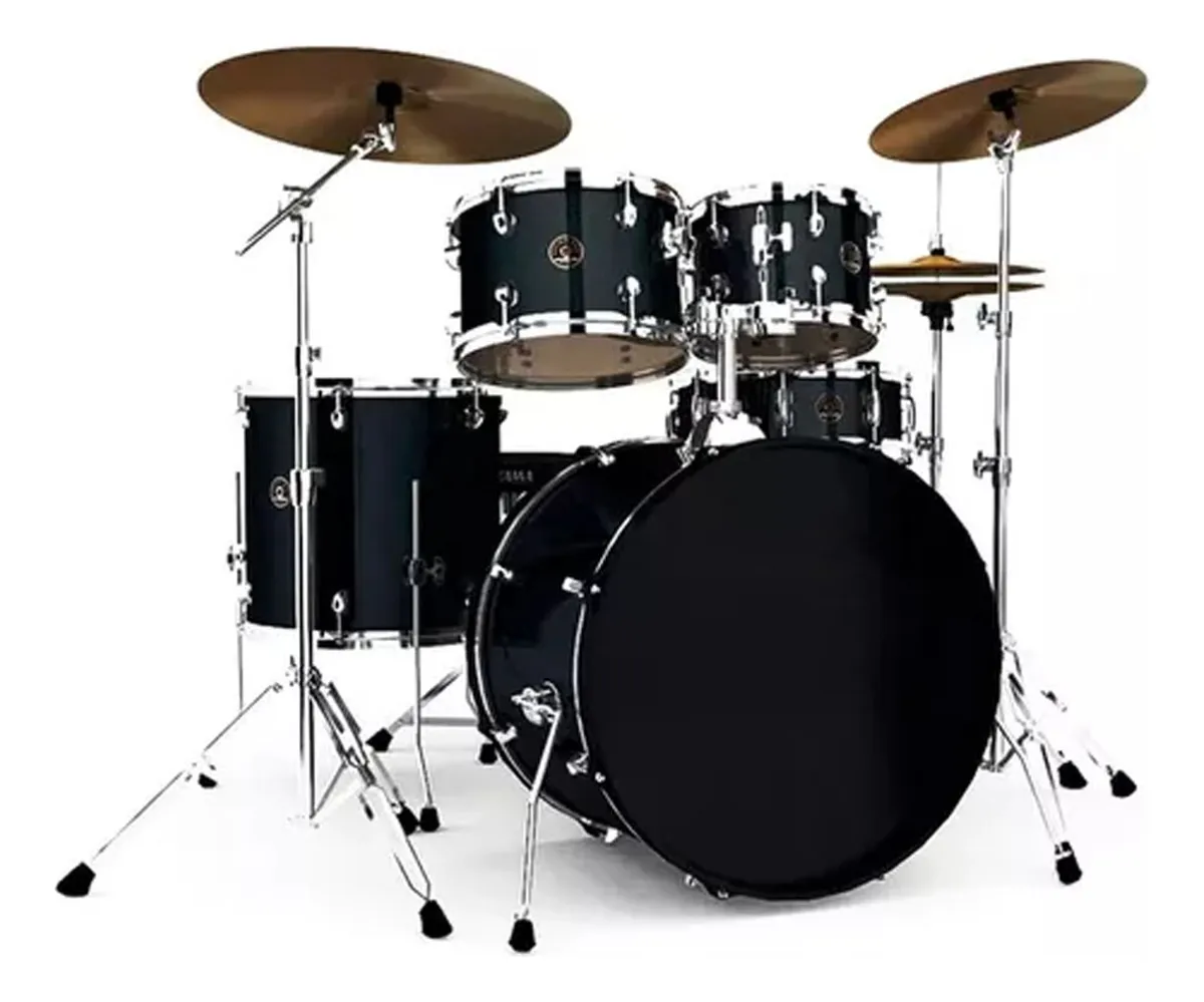 Foto 2 pulgar | Bateria Acustica 5 Piezas Negro Con Juego Atriles Y Asiento (usado)