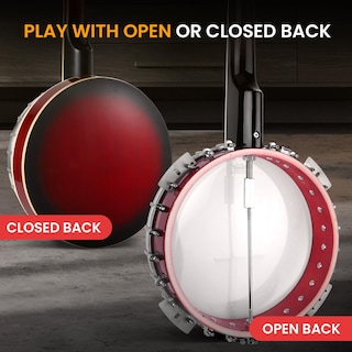 Foto 3 | Banjo Pyle De 5 Cuerdas, 39 Pulgadas, Con Cabezal Remo, Resonador Sapele, Rojo - Venta Internacional.