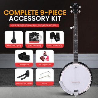 Foto 5 | Banjo Pyle De 5 Cuerdas, 39 Pulgadas, Con Cabezal Remo, Resonador Sapele, Rojo - Venta Internacional.