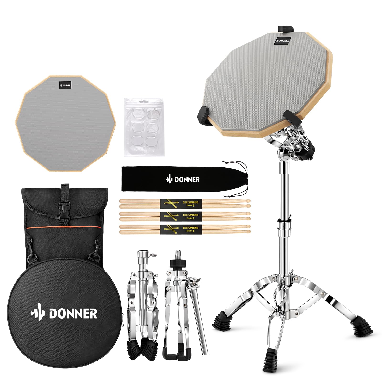Foto 1 | Set De Soportes Para Batería Snare Donner Con Almohadilla De Práctica De Batería De 12 Pulgadas - Venta Internacional.