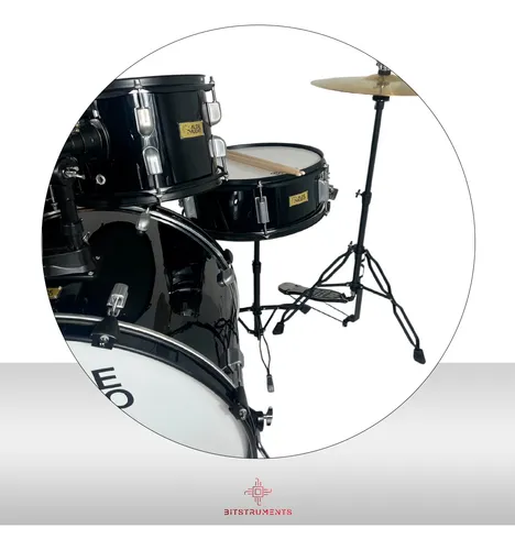 Foto 6 pulgar | Bateria Acustica 5pzs Tambores 22   16   14   Toms: 12 Y 10 Color Negra