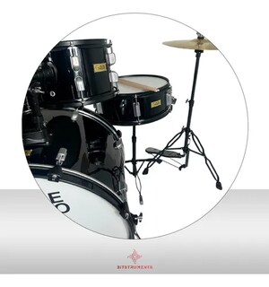 Foto 5 | Bateria Acustica 5pzs Tambores 22 16 14 Toms: 12 Y 10 Color Negra