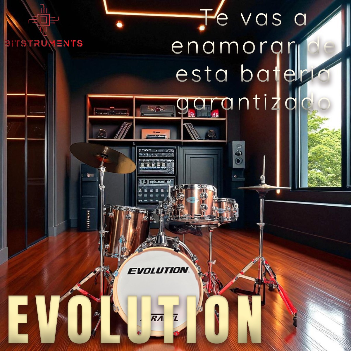 Foto 3 pulgar | Batería Acústica Evolution Jpx4-18-br-003 – 4 Piezas | Color Dorado Brillante