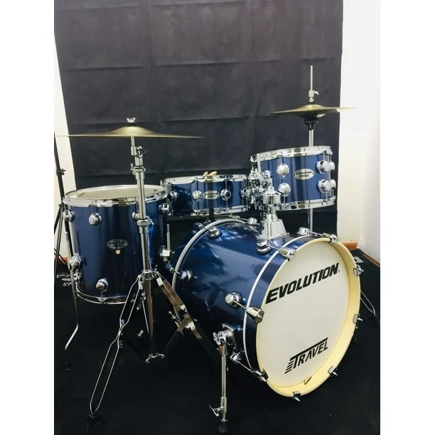 Foto 4 pulgar | Batería Acústica Evolution Jpx4-18-bl-005 – 4 Piezas Color Azul Metálico Profesional