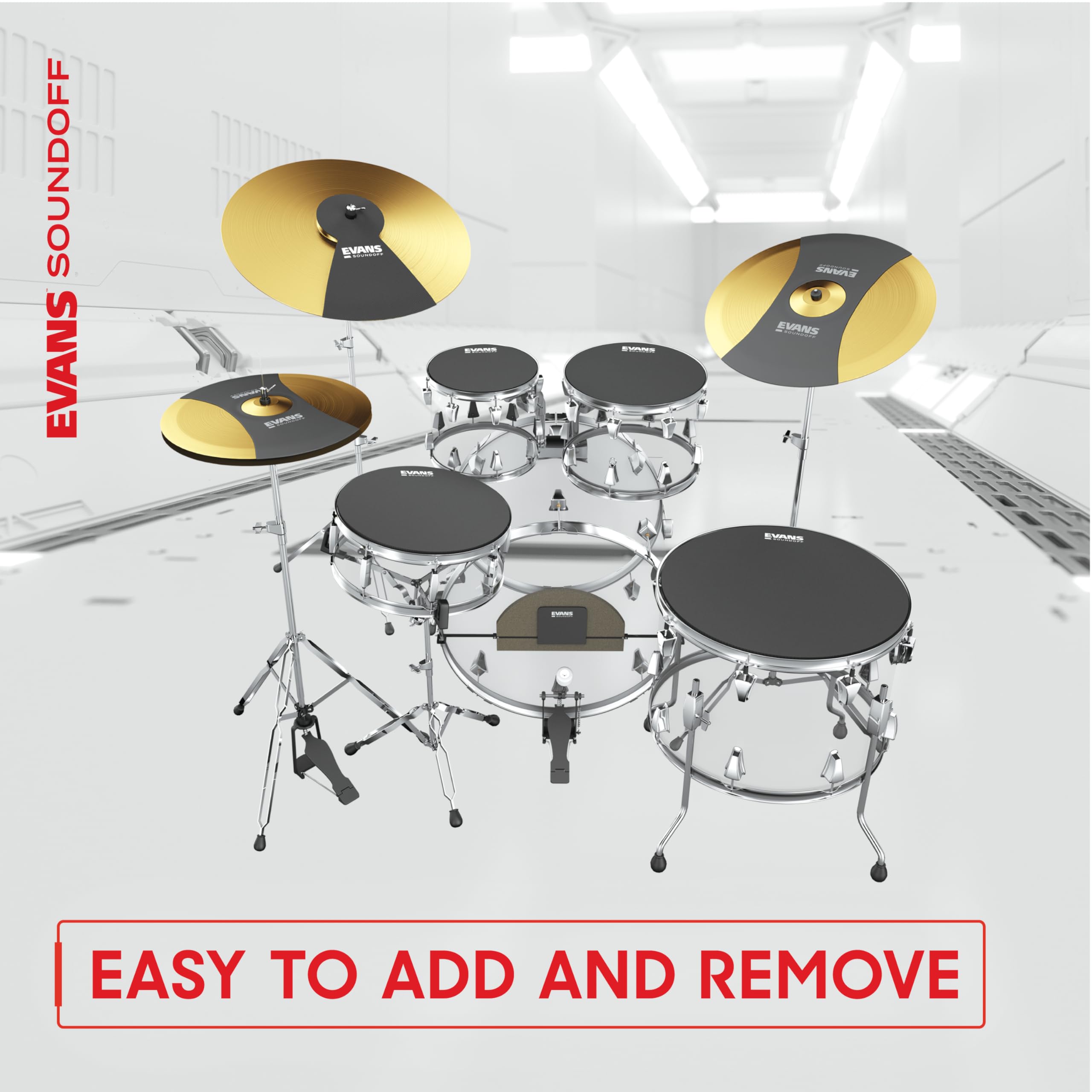Foto 4 | Drum Mute Pads Evans Soundoff, Caja Completa, Paquete De 8 - Venta Internacional.
