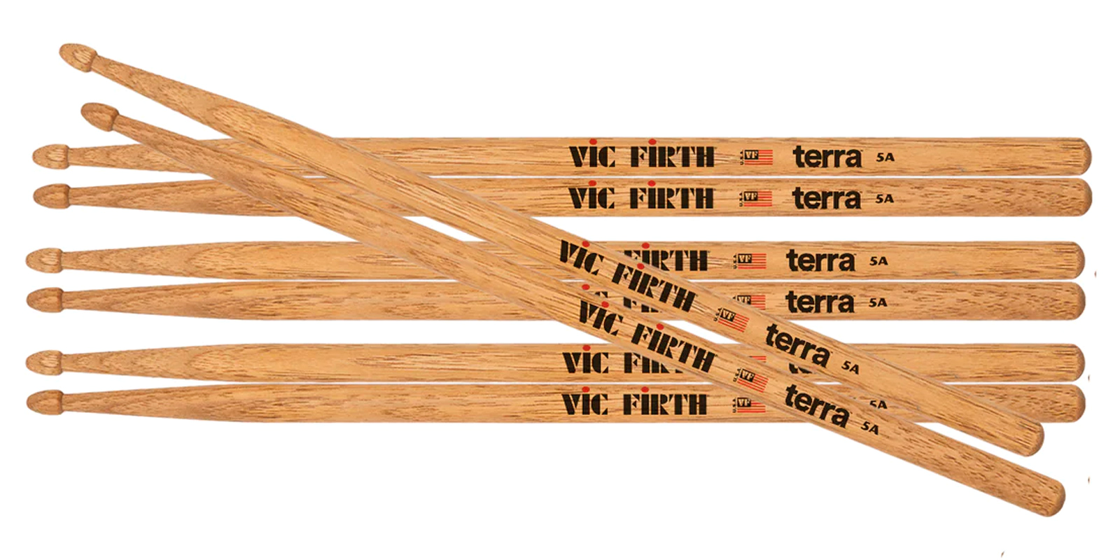 Baquetas para Batería Vic Firth P5AT4PK Punta Madera 4 Pares