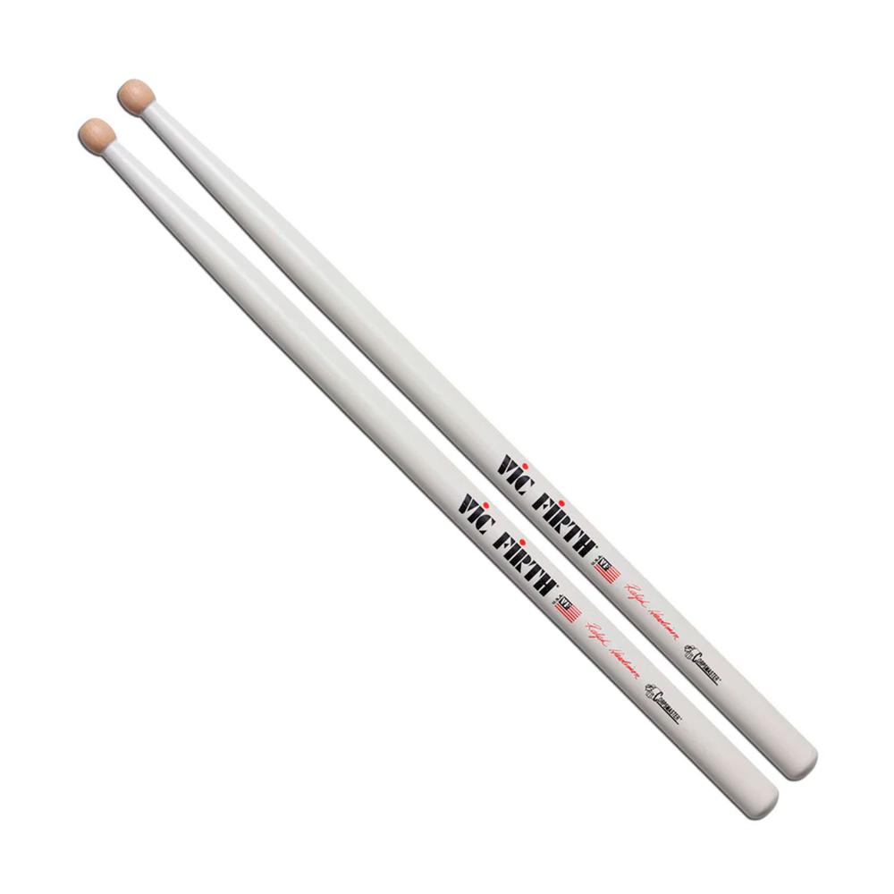 Baquetas Ralph Hardimon Signature Vic Firth SRH Blancas Punta de Madera