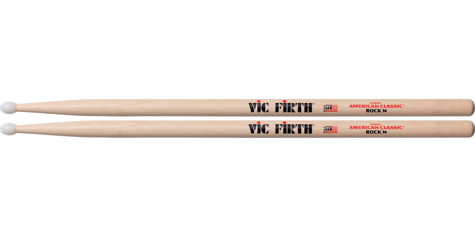 Baquetas Rock Vic Firth Rockn  para Batería Punta de Nylon