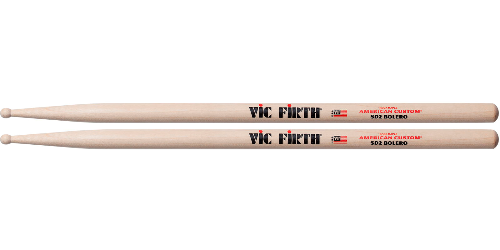 Foto 4 pulgar | Baquetas Para Baterista Punta De Madera Vic Firth Sd2
