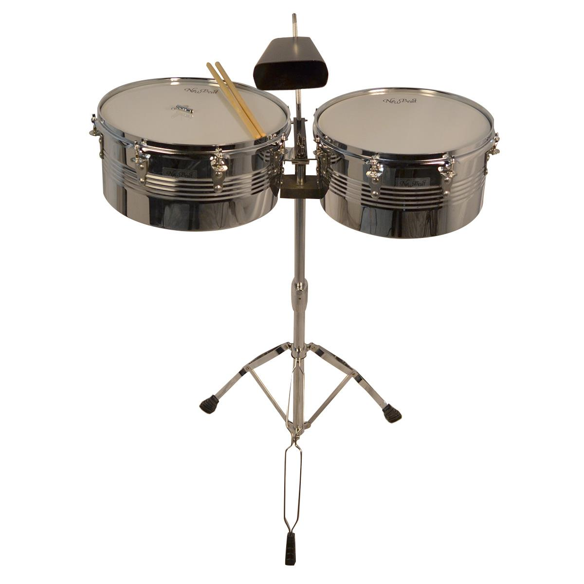 Timbales New Beat 13 y 14" Base y Cencerro