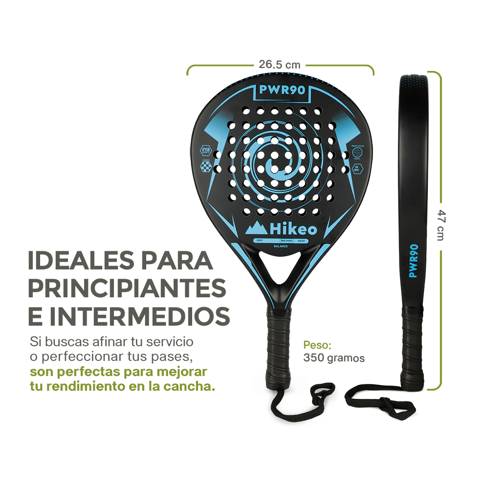 Foto 5 pulgar | Pala De Padel Con 3 Pelotas Funda Grip Raqueta 100% Fibra De Carbono, Hikeo, Azul, 83696-bu