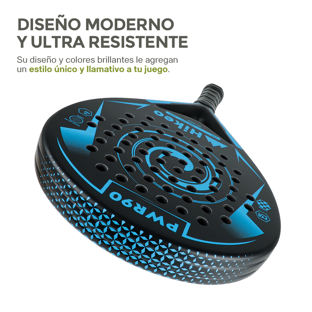 Foto 6 pulgar | Pala De Padel Con 3 Pelotas Funda Grip Raqueta 100% Fibra De Carbono, Hikeo, Azul, 83696-bu