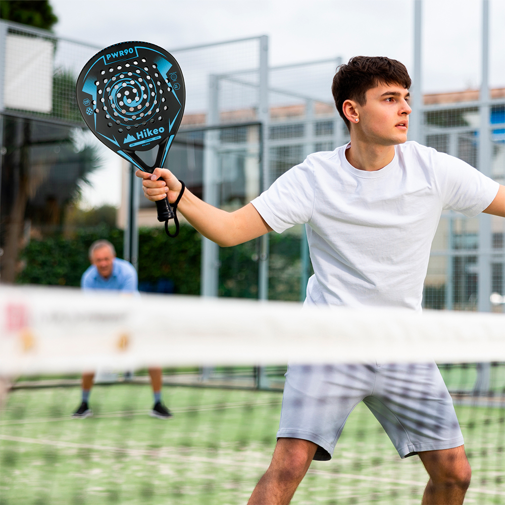 Foto 8 | Pala De Padel Con 3 Pelotas Funda Grip Raqueta 100% Fibra De Carbono, Hikeo, Azul, 83696-bu