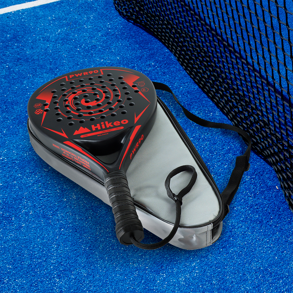 Foto 8 pulgar | Pala De Padel Con 3 Pelotas Funda Grip Raqueta 100% Fibra De Carbono Hikeo Rojo 83696-re