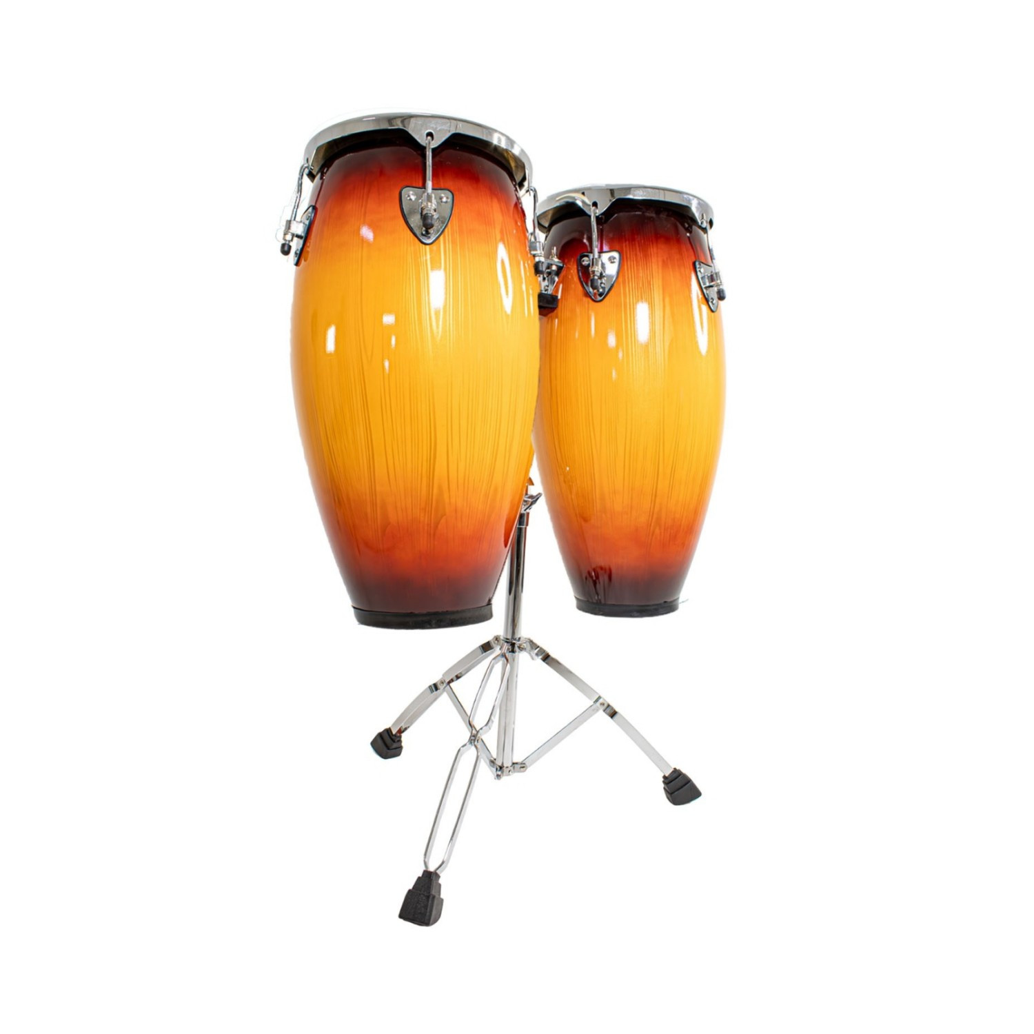 Foto 1 | Set Congas 11 Y 12 Pulgadas Con Soportes Parche De Cuero Audiotek