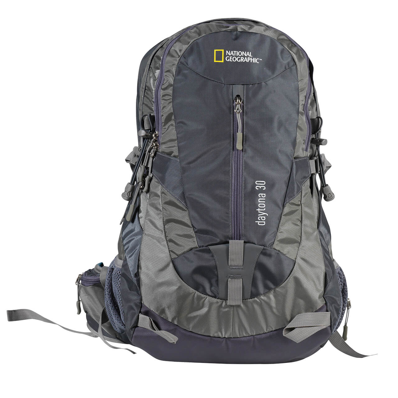 Nat Geo Mochila Para Montaña Daytona Mng3301, 30 L Con Silbato Negro S.o.s., Gris