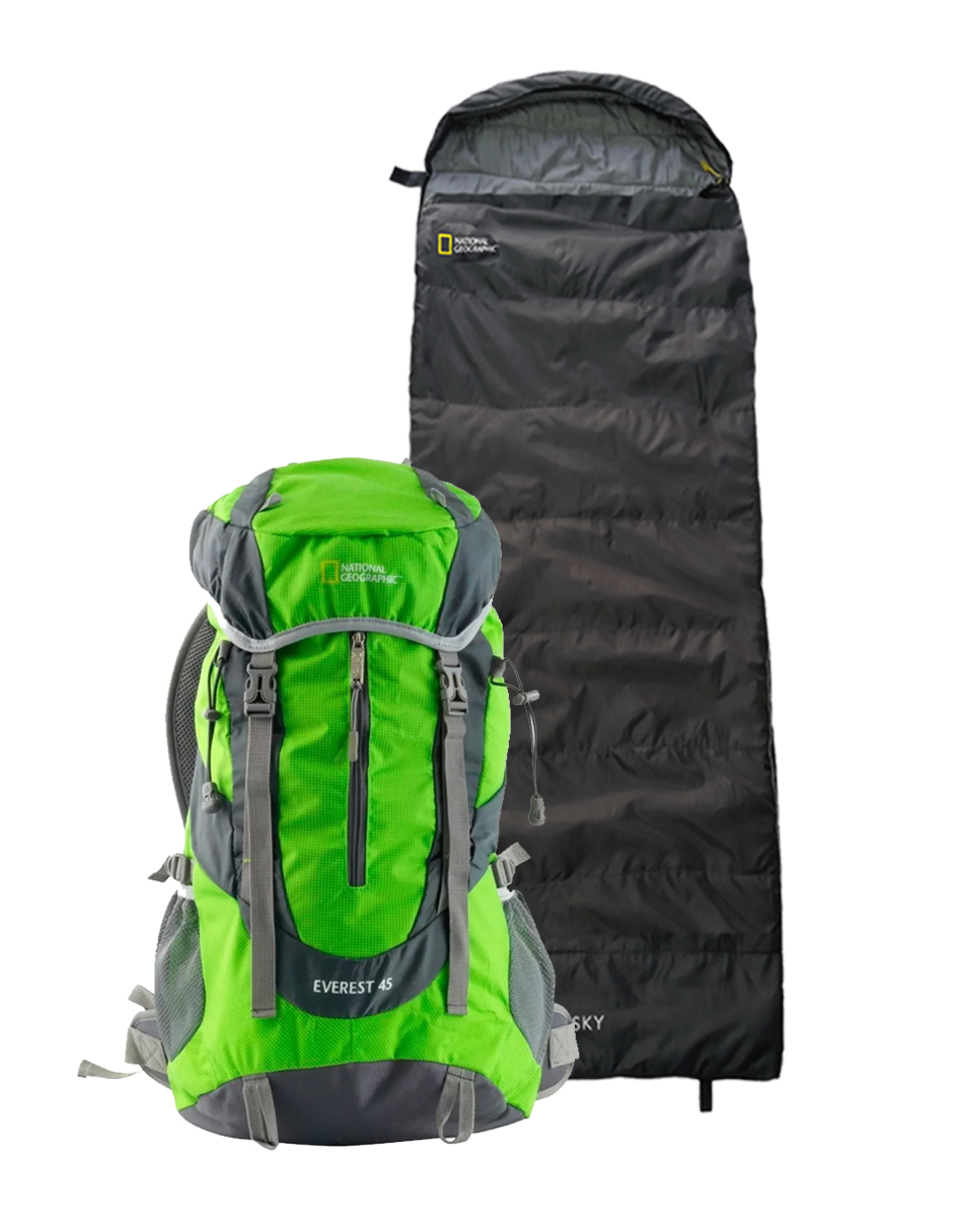 Foto 2 pulgar | Mochila Everest 45 L color Verde y Sleeping Sky color Gris National Geographic