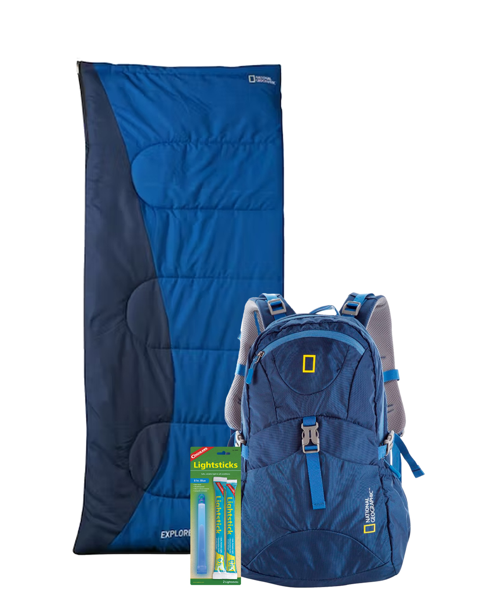 Mochila Bluelake 25 L National Geographic Sleeping Explorer Azul y Barras Químicas Azules