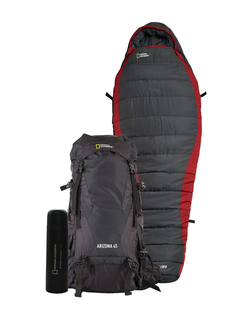 Foto 2 pulgar | Mochila Arizona 45 L  National Geographic Sleeping Climb color Rojo con Termo Bala