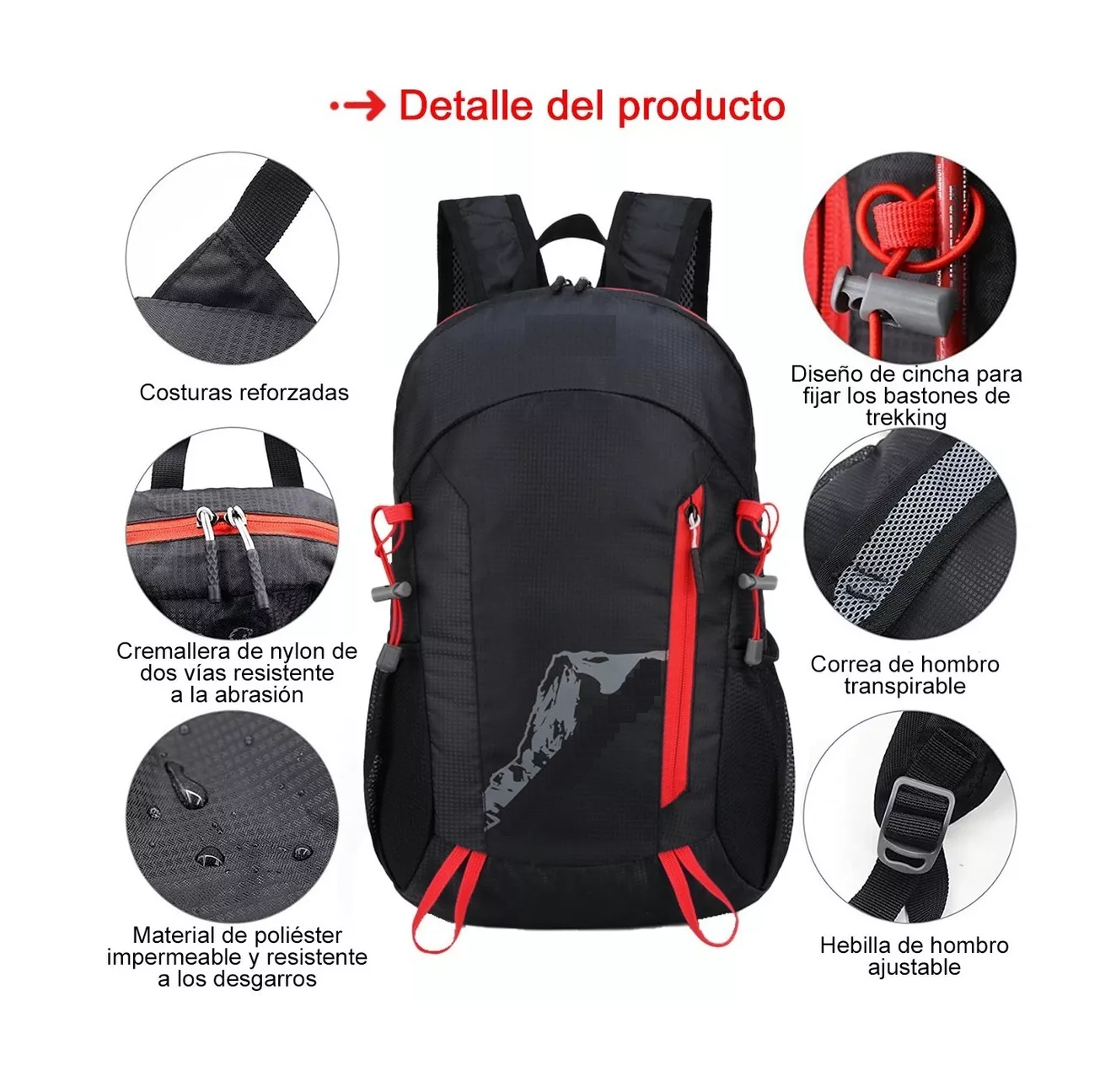 Foto 5 | Mochila de Senderismo Belug color Negro Impermeable