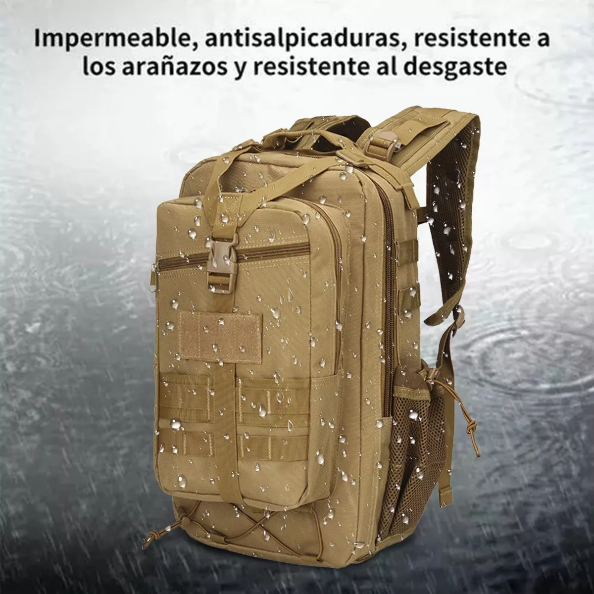 Foto 4 pulgar | Mochila Táctica Militar de Camping Exterior Eo Safe Imports ESI-10454 Beige Impermeable