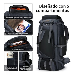 Foto 3 | Mochila de Senderismo Impermeable Eo Safe Imports Esi-10487 Negro