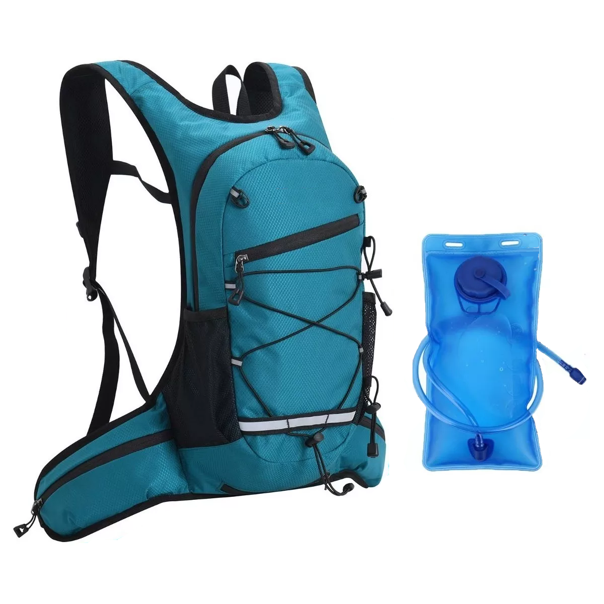 Mochila Hidratación Campismo Y Ciclismo Con Bolsa Agua Eo Safe Imports Esi-11878  Azul