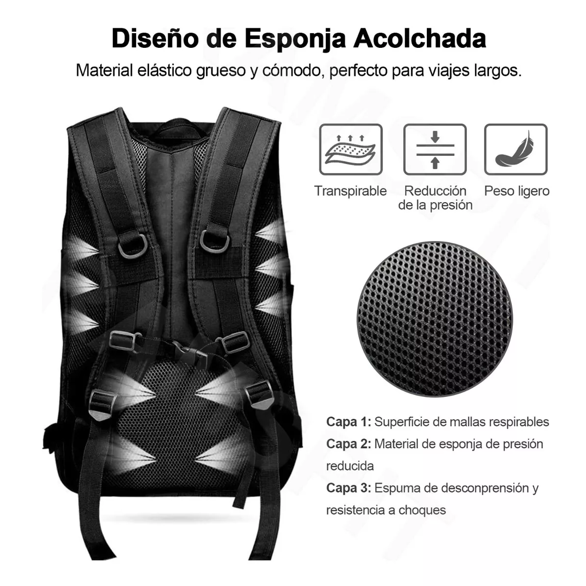 Foto 3 pulgar | Mochila Táctica Militar Backpack Campismo Ciclismo Eo Safe Imports Esi-11858  Negro