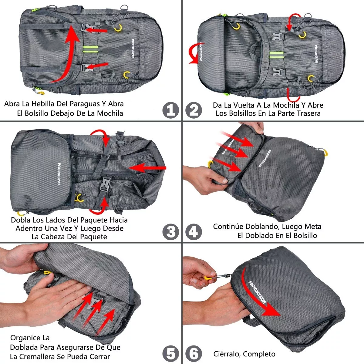 Foto 4 pulgar | Mochila para Senderismo Eo Safe Imports Esi-12482 Gris