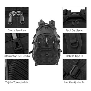Foto 3 | Mochila Táctica Impermeable Eo Safe Imports Esi-12480 Negro
