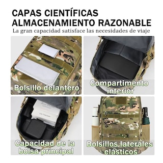 Foto 2 | Mochila Táctica Militar Impermeable Eo Safe Imports Esi-12788 Multicolor