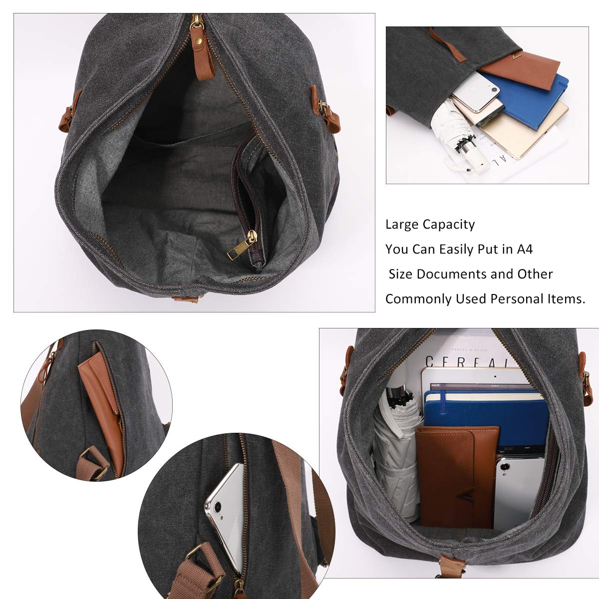 Foto 5 pulgar | Mochila Kl928 de Lona Tipo Vintage - Venta Internacional