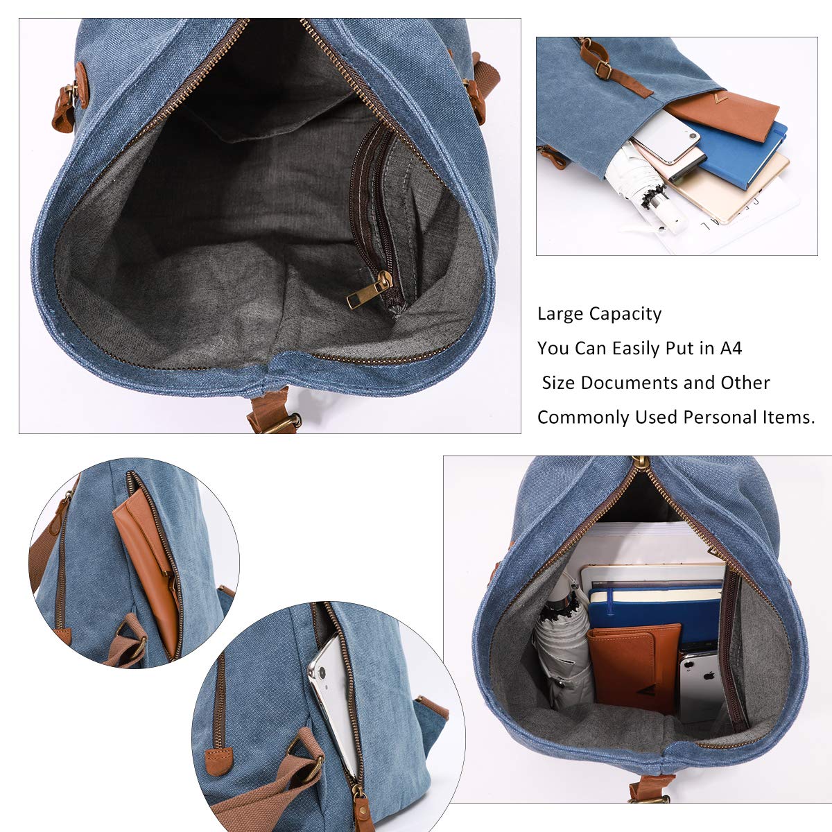 Foto 5 pulgar | Mochila Kl928 de Lona Vintage Impermeable - Venta Internacional