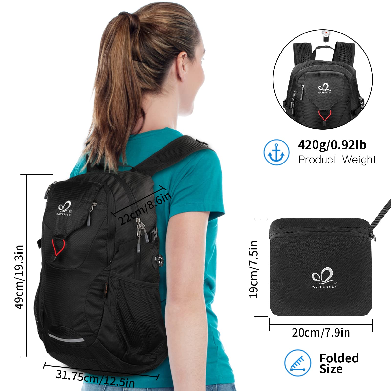 Foto 3 pulgar | Mochila de Senderismo Waterfly Ligera y Plegable - Venta Internacional