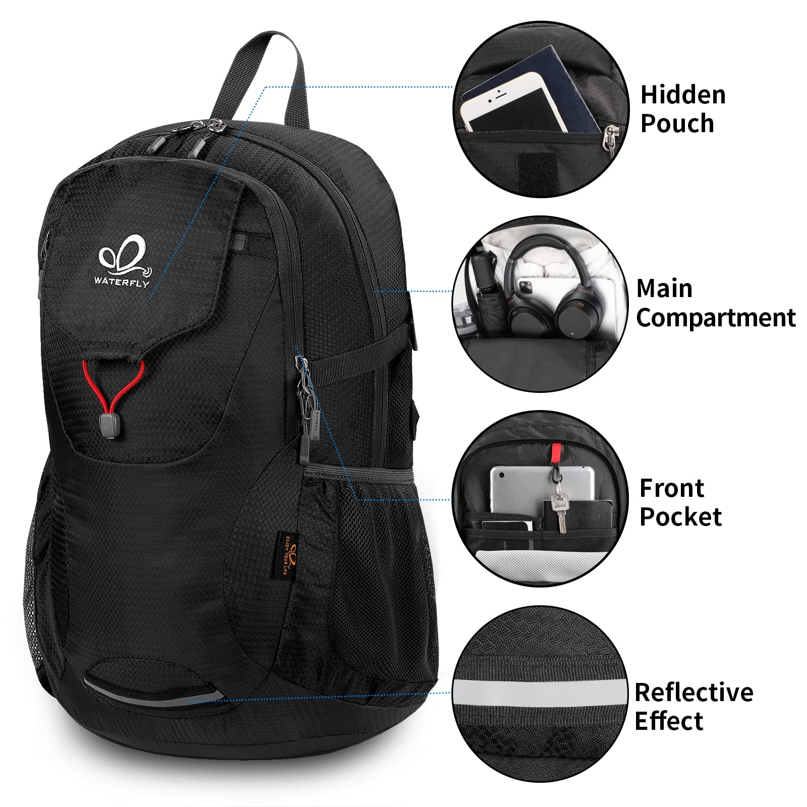 Foto 4 pulgar | Mochila de Senderismo Waterfly Ligera y Plegable - Venta Internacional