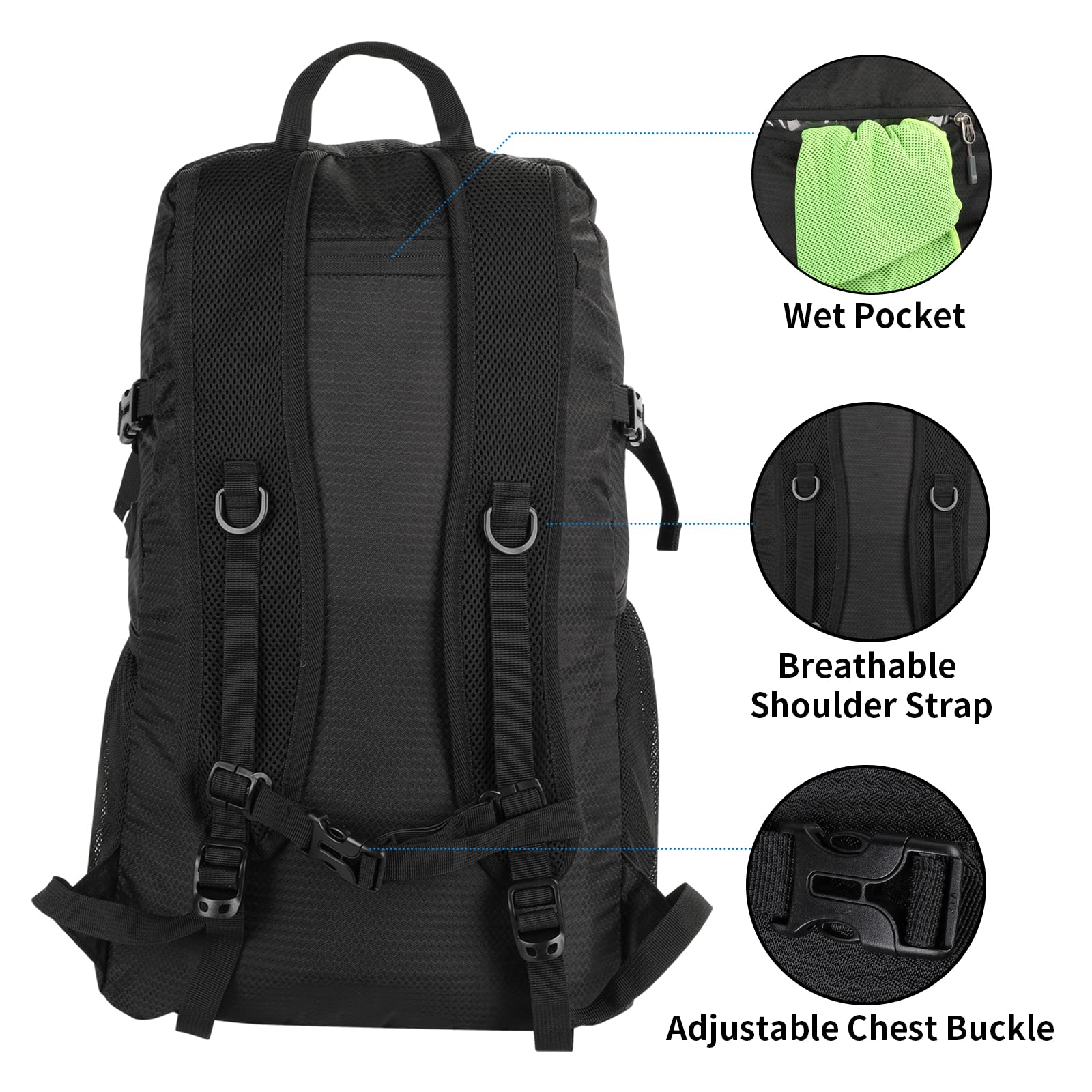 Foto 6 pulgar | Mochila de Senderismo Waterfly Ligera y Plegable - Venta Internacional